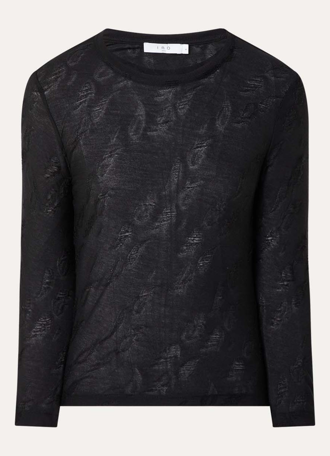 IRO Gracelia longsleeve met structuur - voorkant zwart
