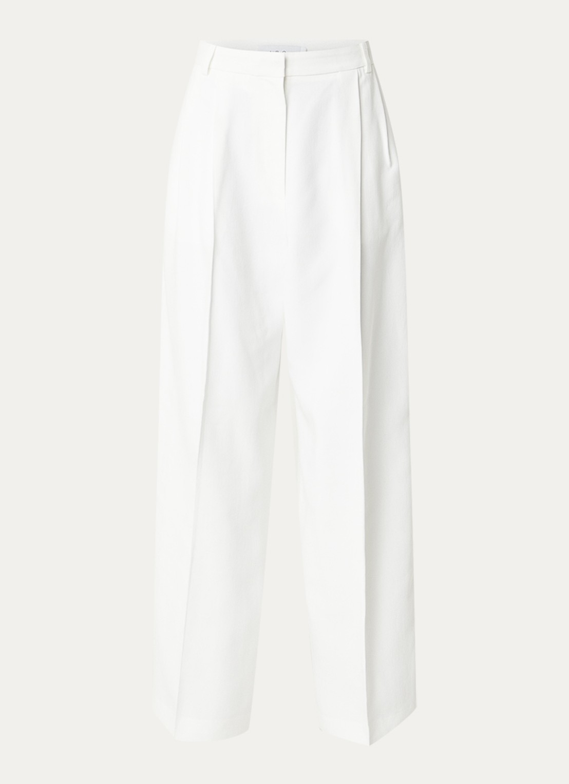 IRO Helis high waist wide leg pantalon met persplooi - voorkant 3 gebroken wit
