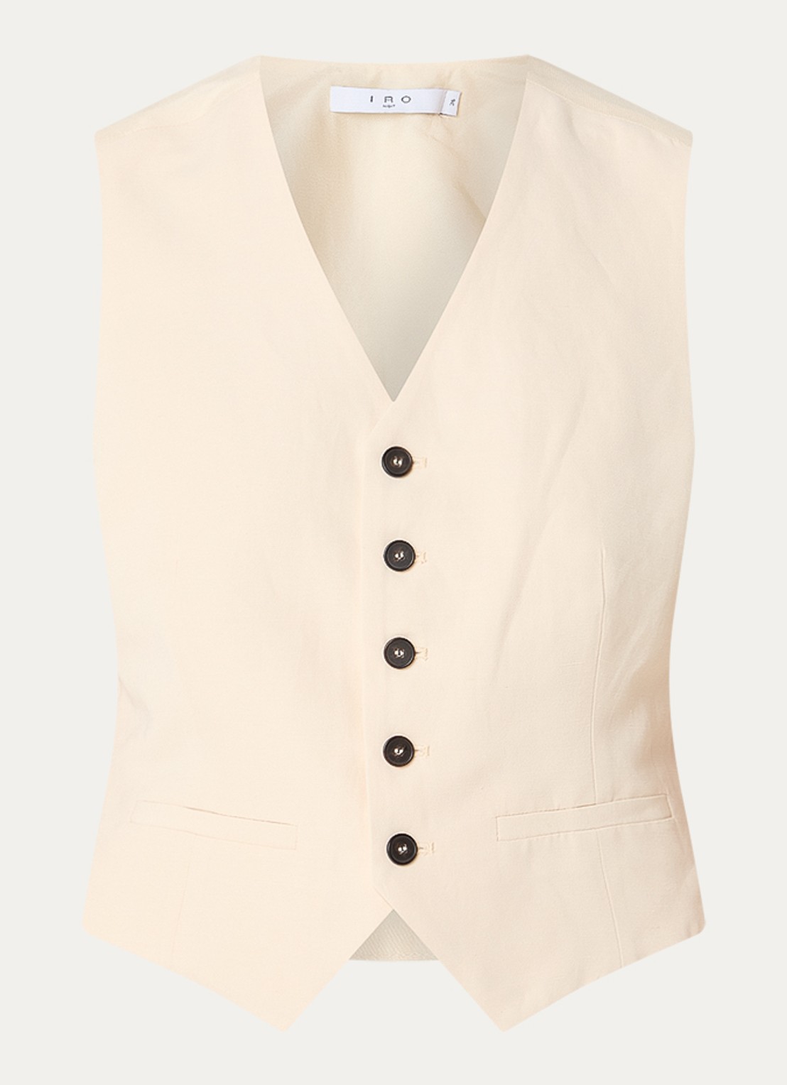 IRO Hida gilet in linnenblend - voorkant 2 lichtgeel