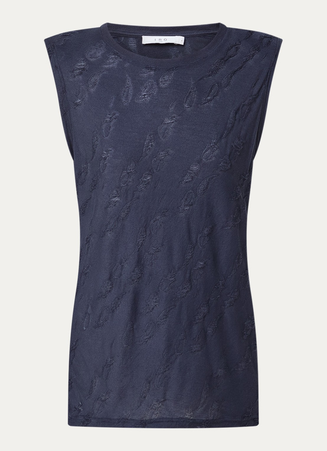 IRO Horphee top met schoudervulling - voorkant donkerblauw