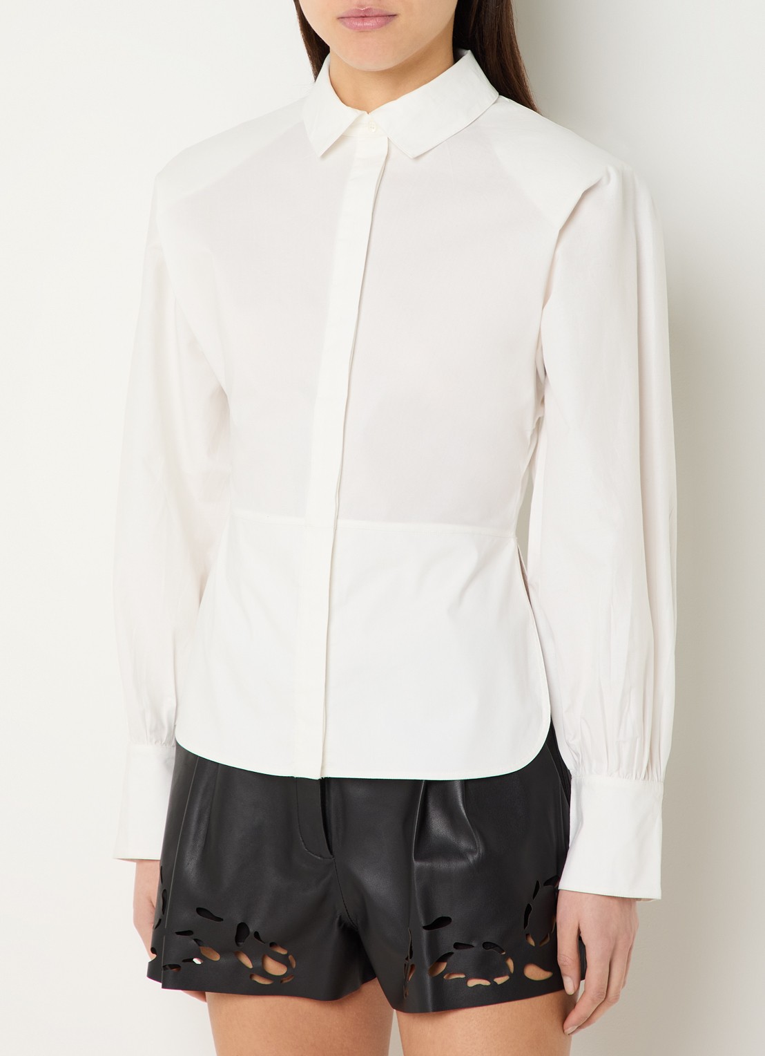 IRO Janine blouse met stretch - detail 4 gebroken wit