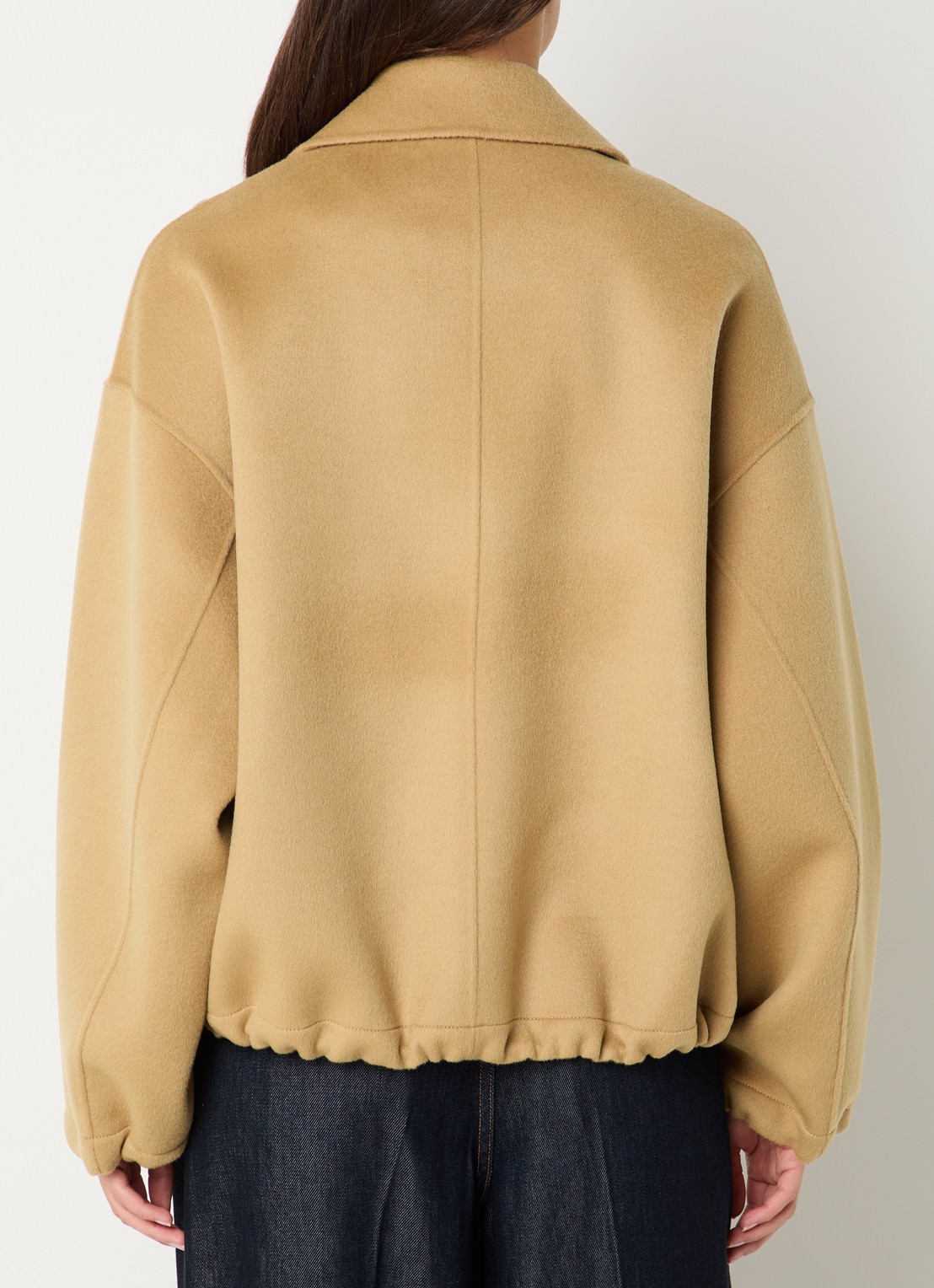 IRO Jijy jack in wolblend met asymmetrische hals - achterkant 4 camel