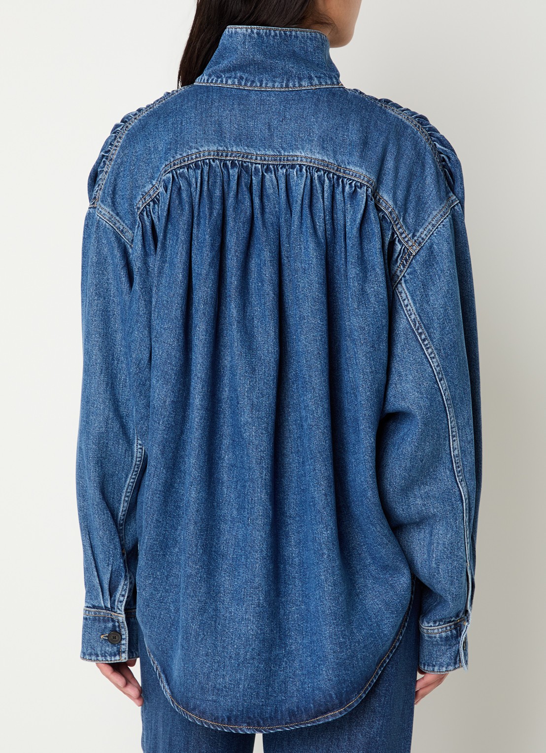 IRO Julie blouse van denim - achterkant 2 indigo