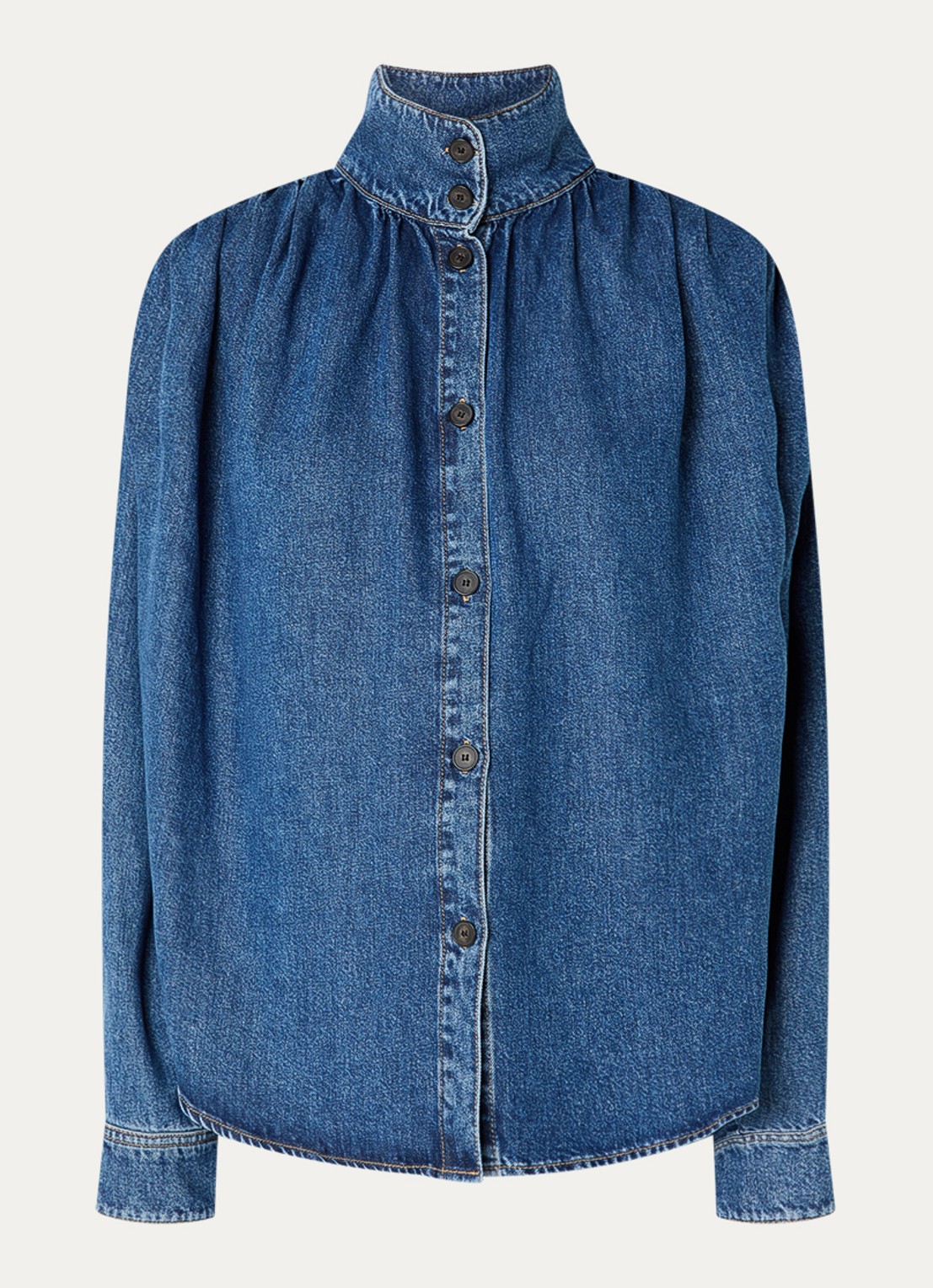 IRO Julie blouse van denim - voorkant 3 indigo