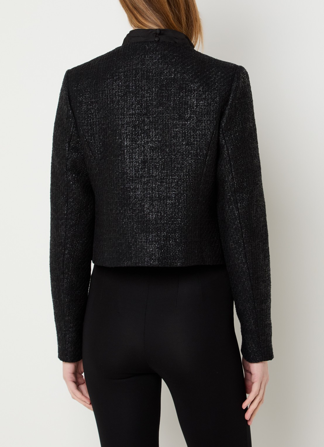 IRO Kylie jack met tweed-look en opgestikte zakken - achterkant 3 zwart