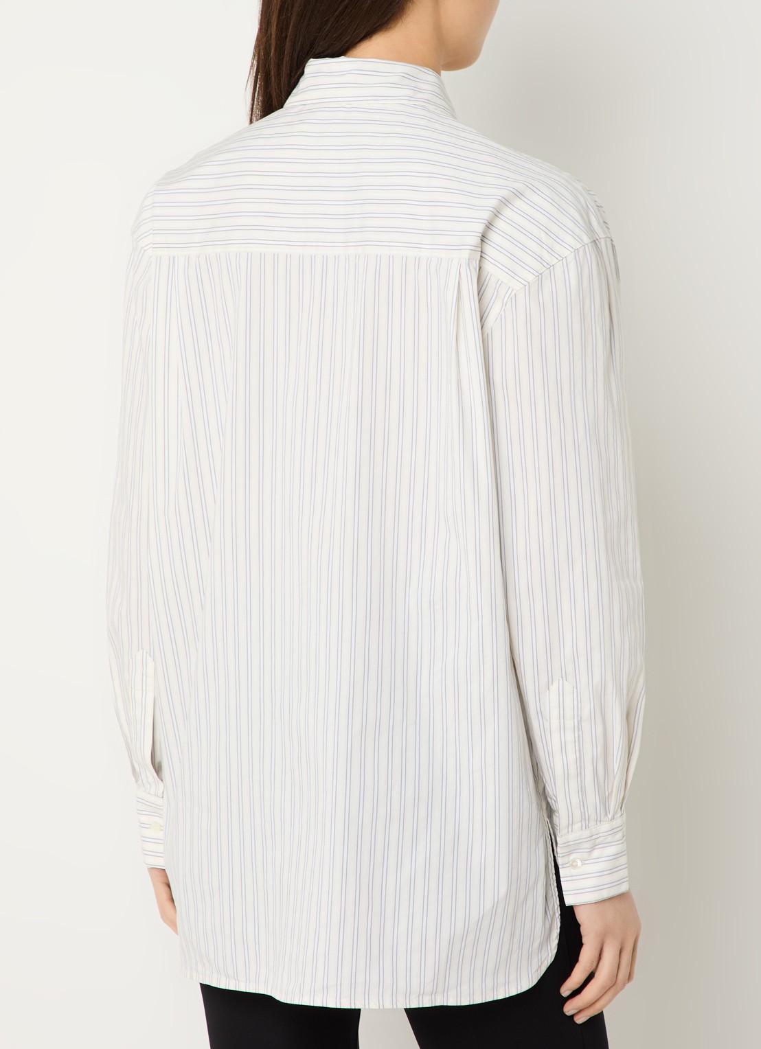 IRO Lasmy blouse met streepprint - achterkant vanillegeel