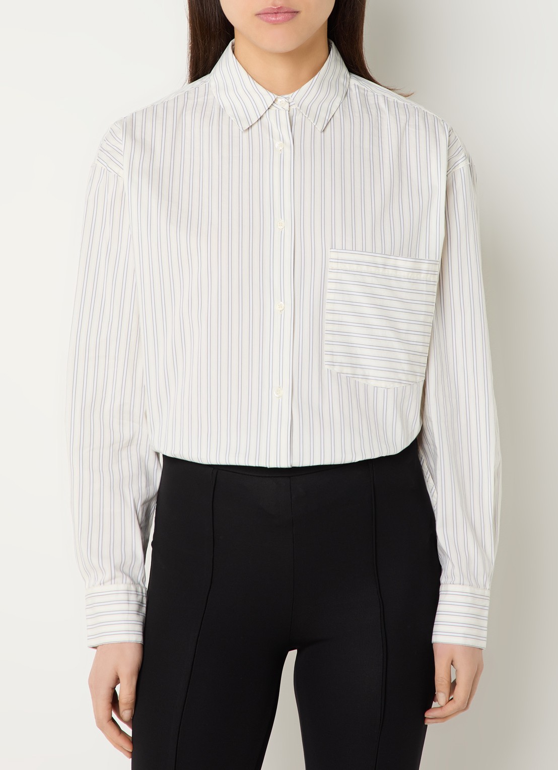 IRO Lasmy blouse met streepprint - detail 4 vanillegeel