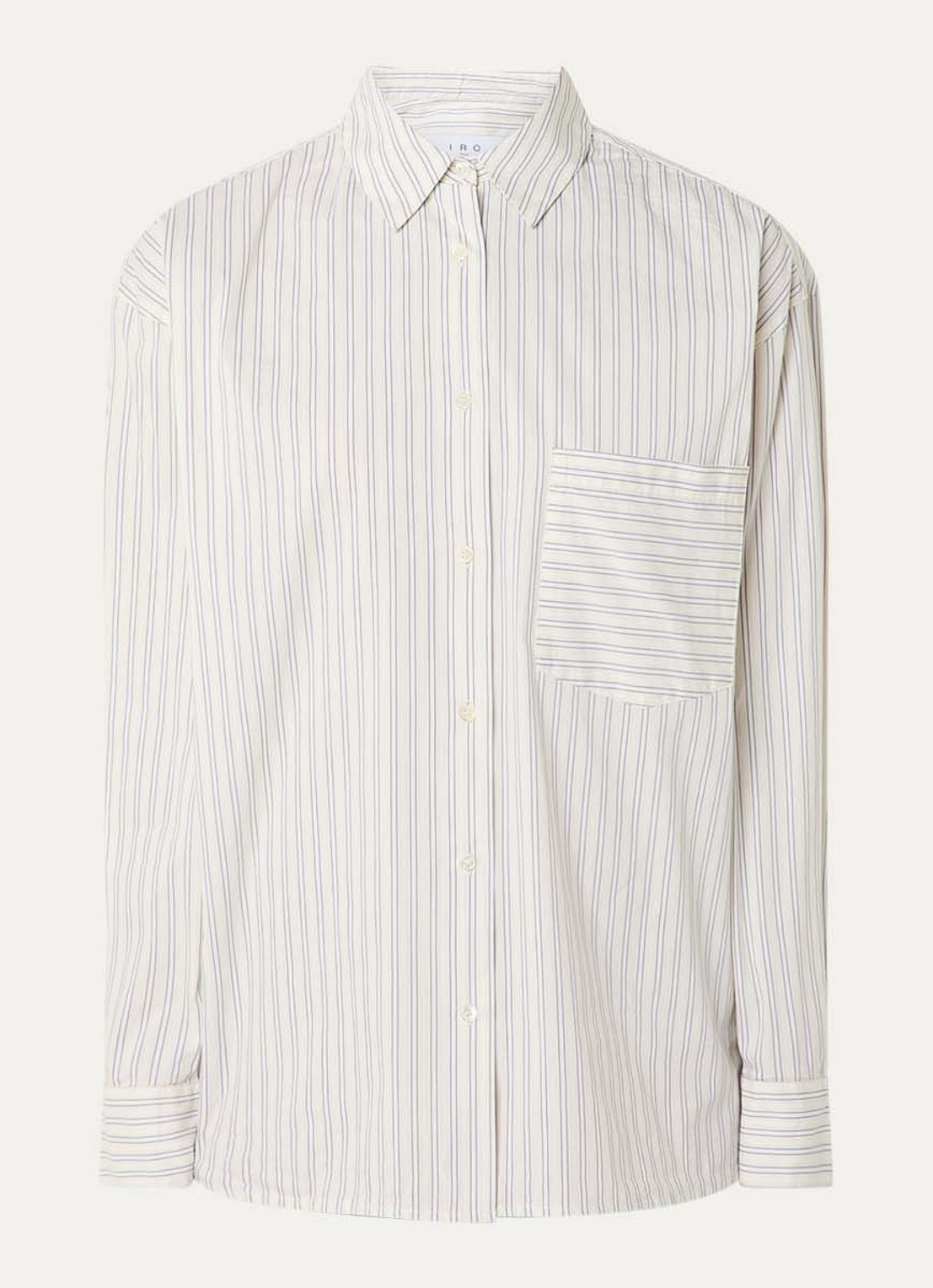 IRO Lasmy blouse met streepprint - voorkant 2 vanillegeel