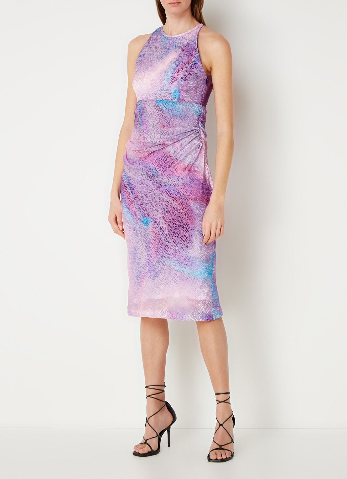 IRO Lidama midi jurk met jacquard dessin van fluweel  - detail 4 paars