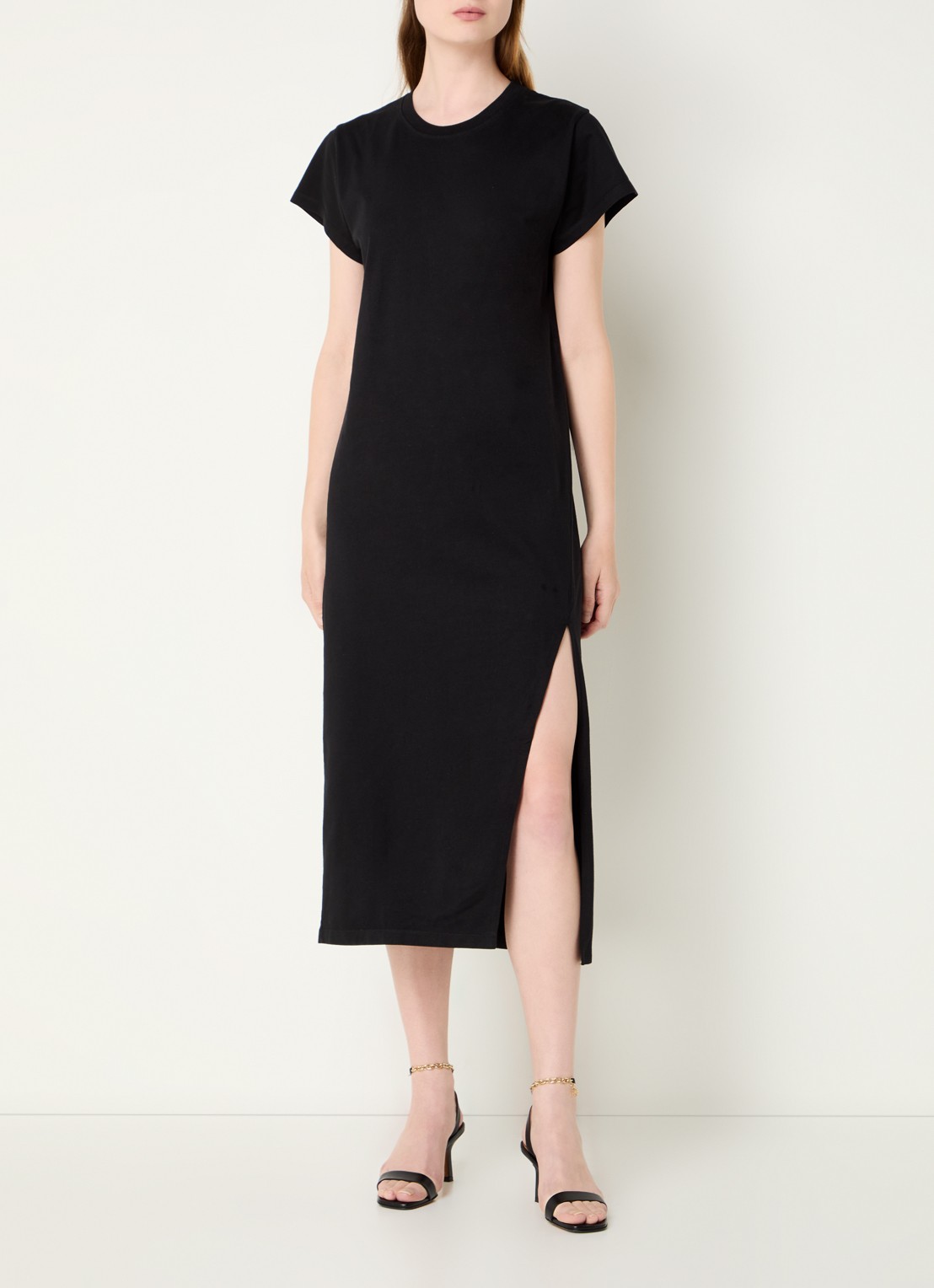 IRO Litony midi jurk met split - detail 2 zwart