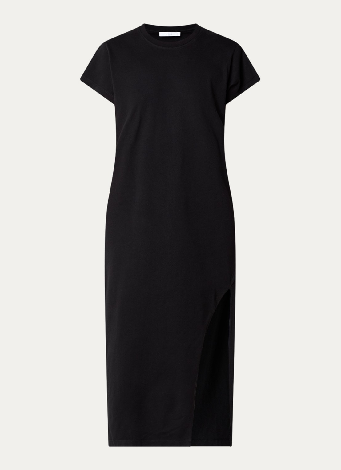 IRO Litony midi jurk met split - voorkant 3 zwart