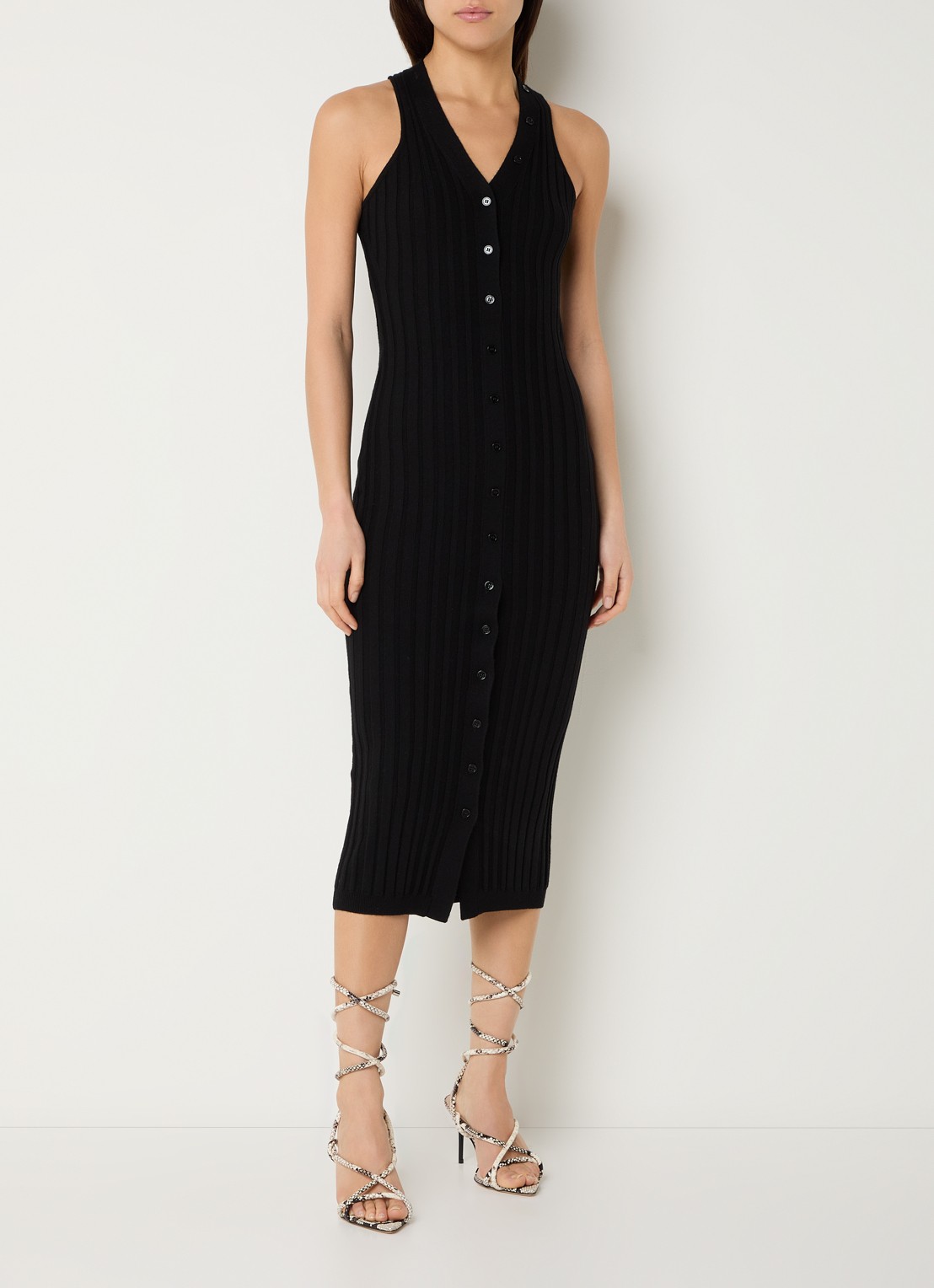 IRO Lyliane midi blousejurk van wol - detail 2 zwart