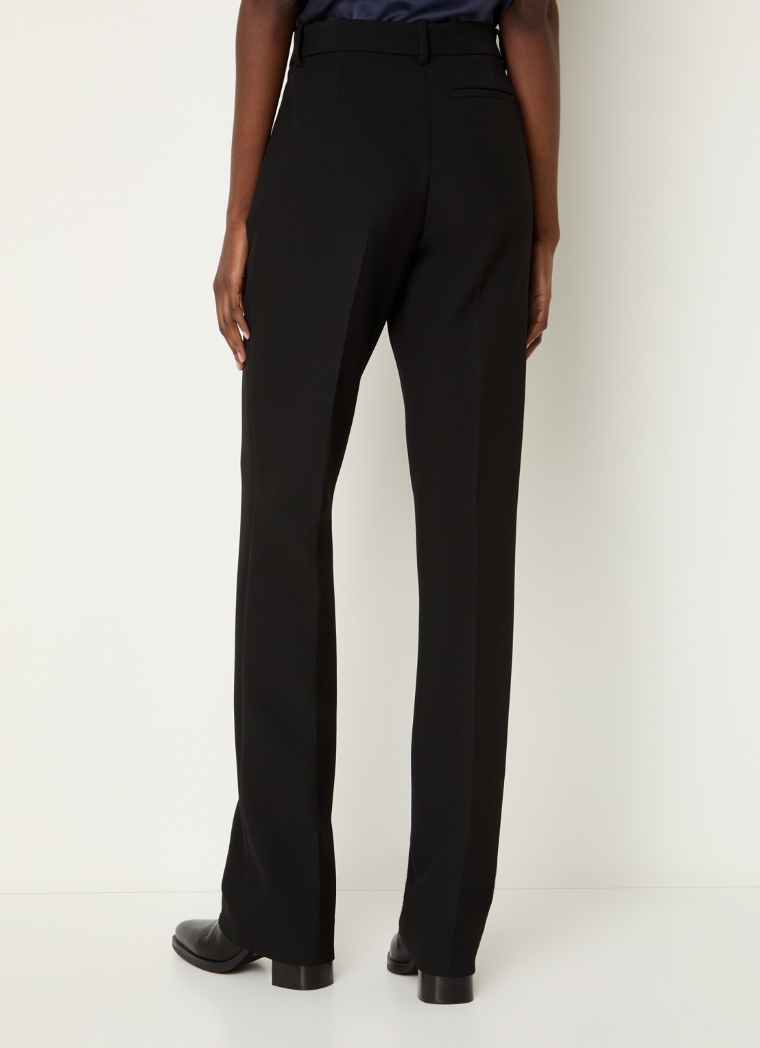 IRO Marila high waist bootcut fit pantalon met persplooi - achterkant 2 zwart