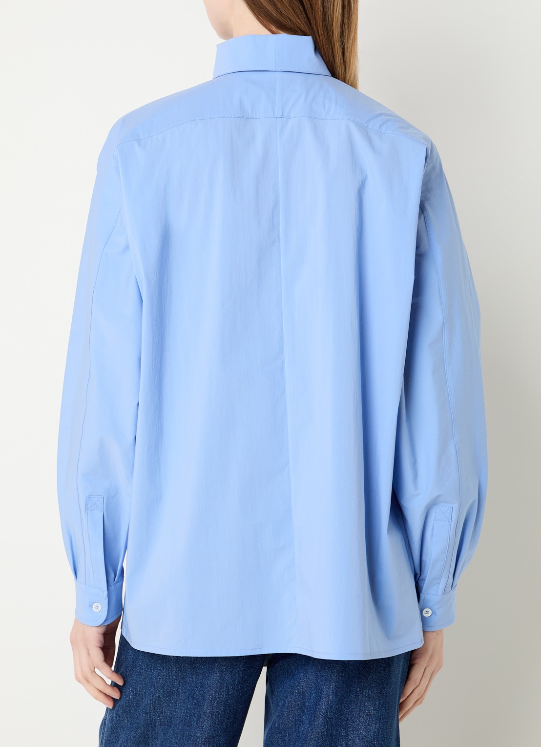 IRO Nylia blouse met stretch - achterkant blauwgrijs