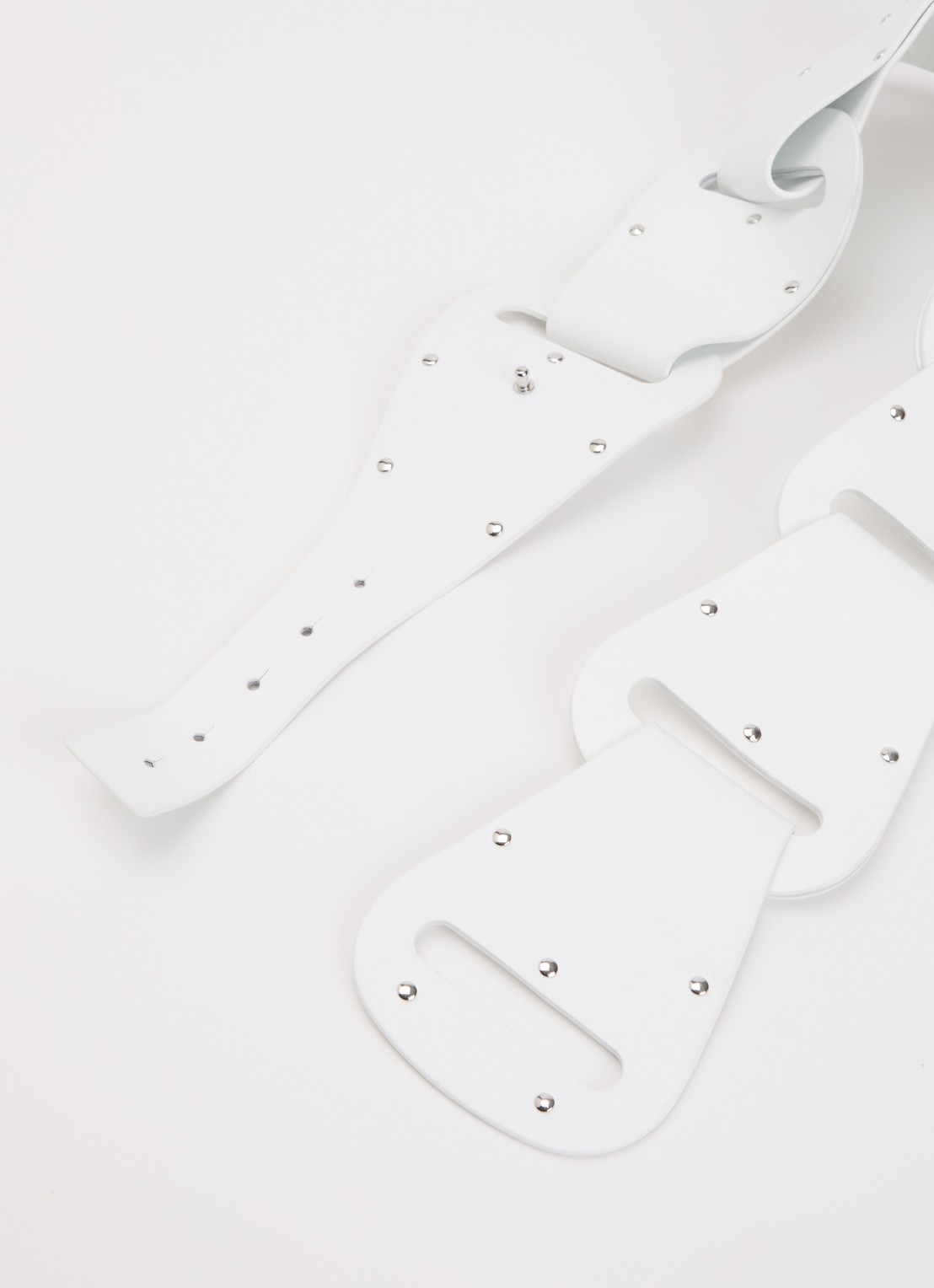 IRO Origami riem van leer - detail 2 wit