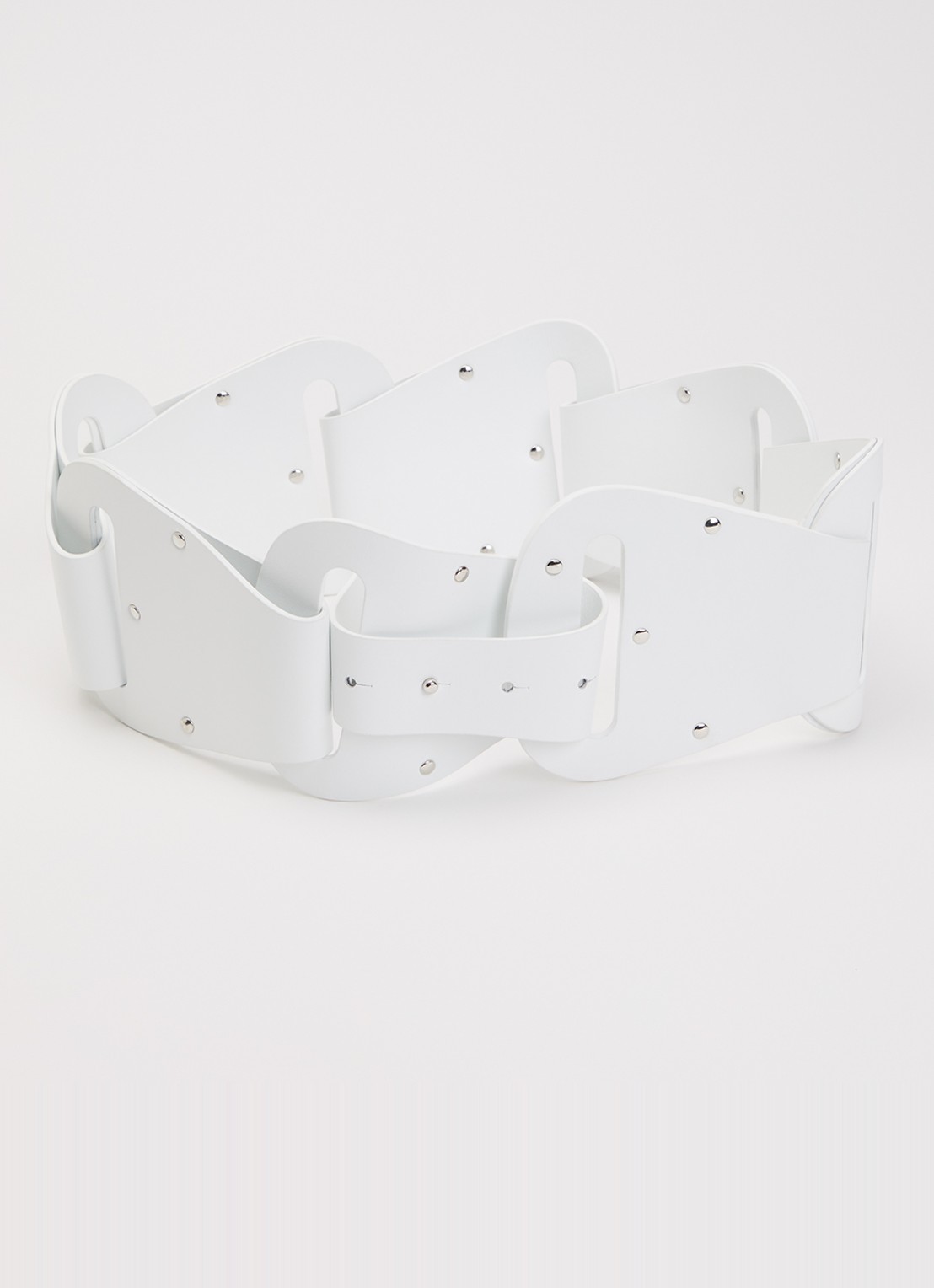 IRO Origami riem van leer - voorkant wit