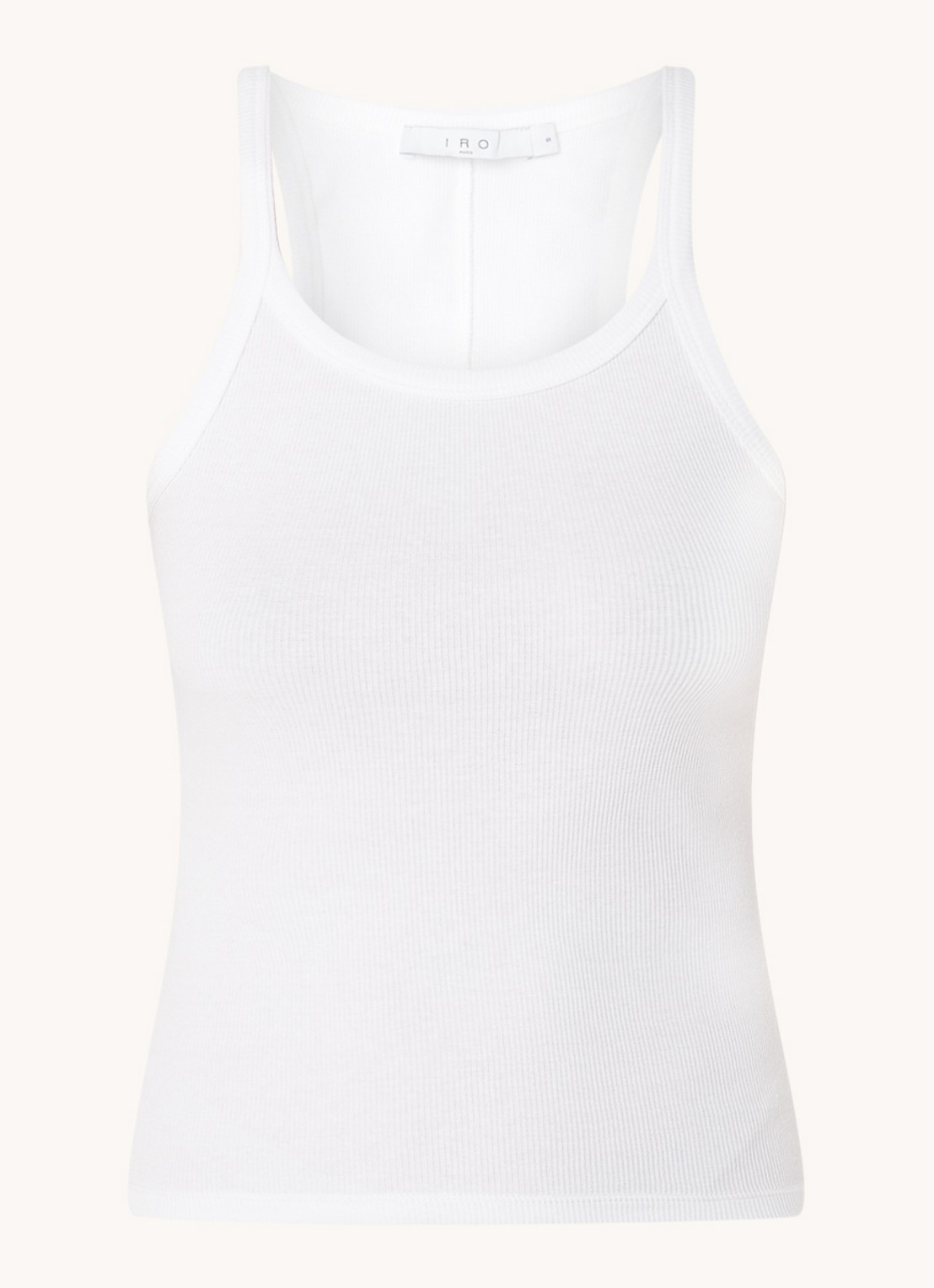 IRO Palisso tanktop met ribstructuur en ronde hals - voorkant wit