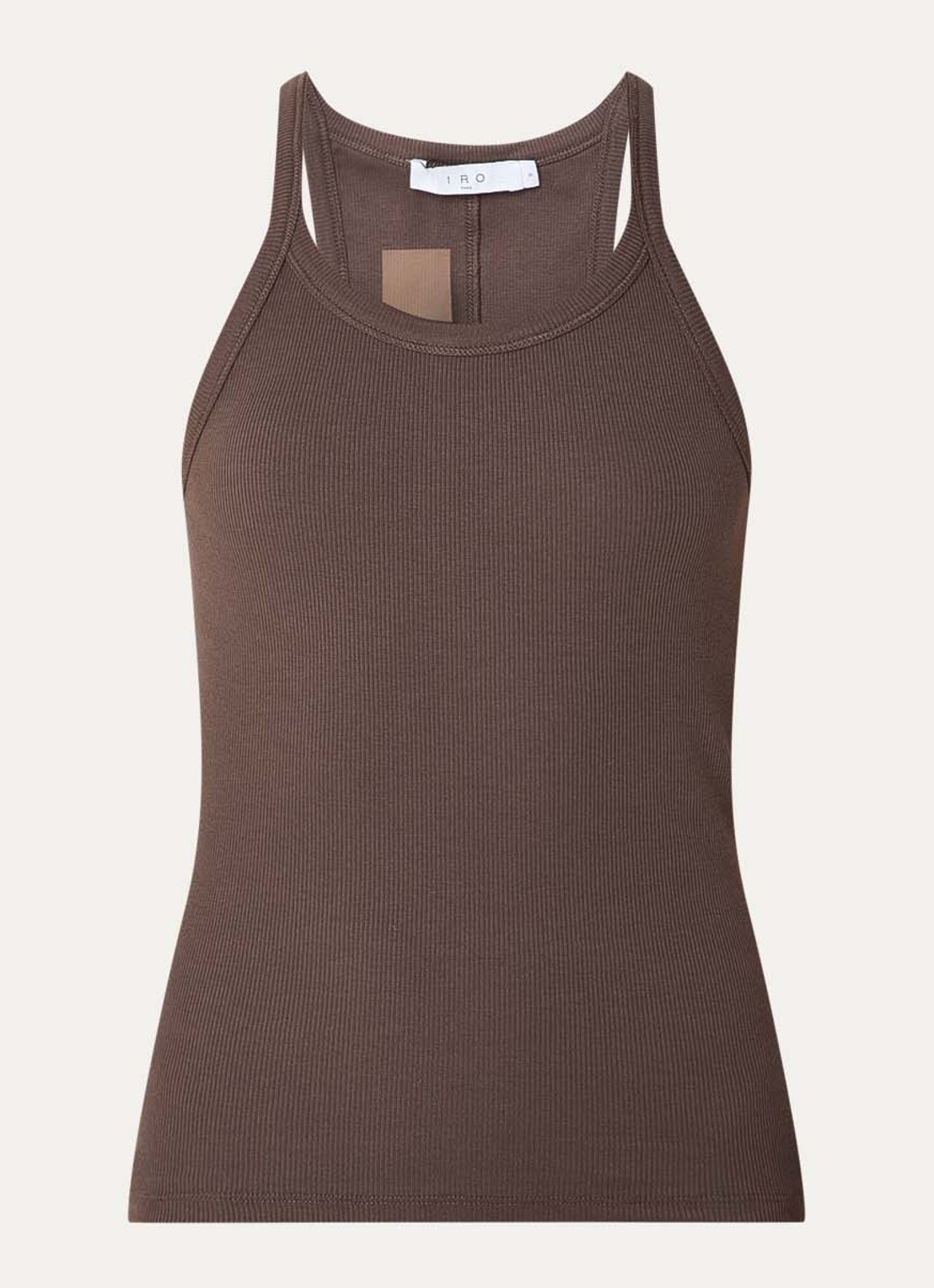 IRO Palisso top met ribstructuur - voorkant 2 bruin