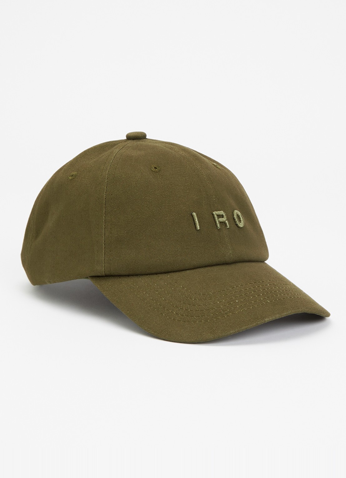 IRO Pet met logoborduring - voorkant mosgroen