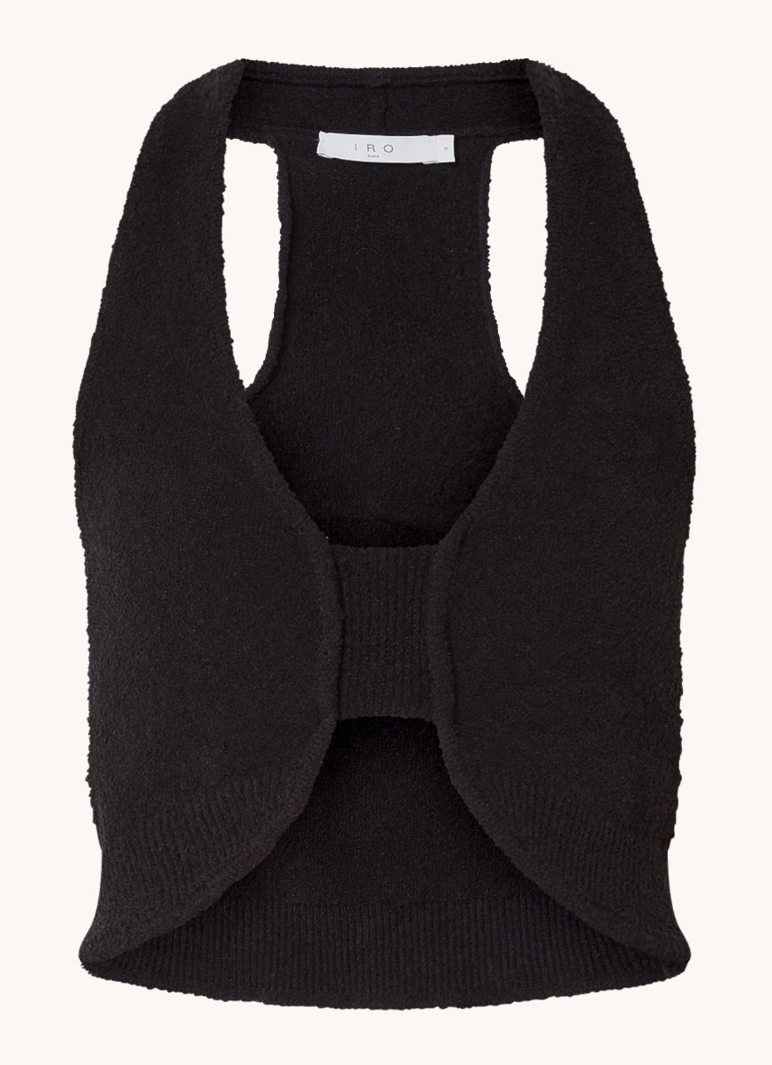 IRO Quawo fijngebreide crop top met structuur - voorkant 2 zwart