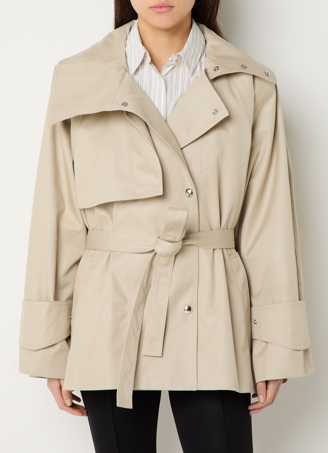 IRO Ralya trenchcoat met steekzakken - detail beige
