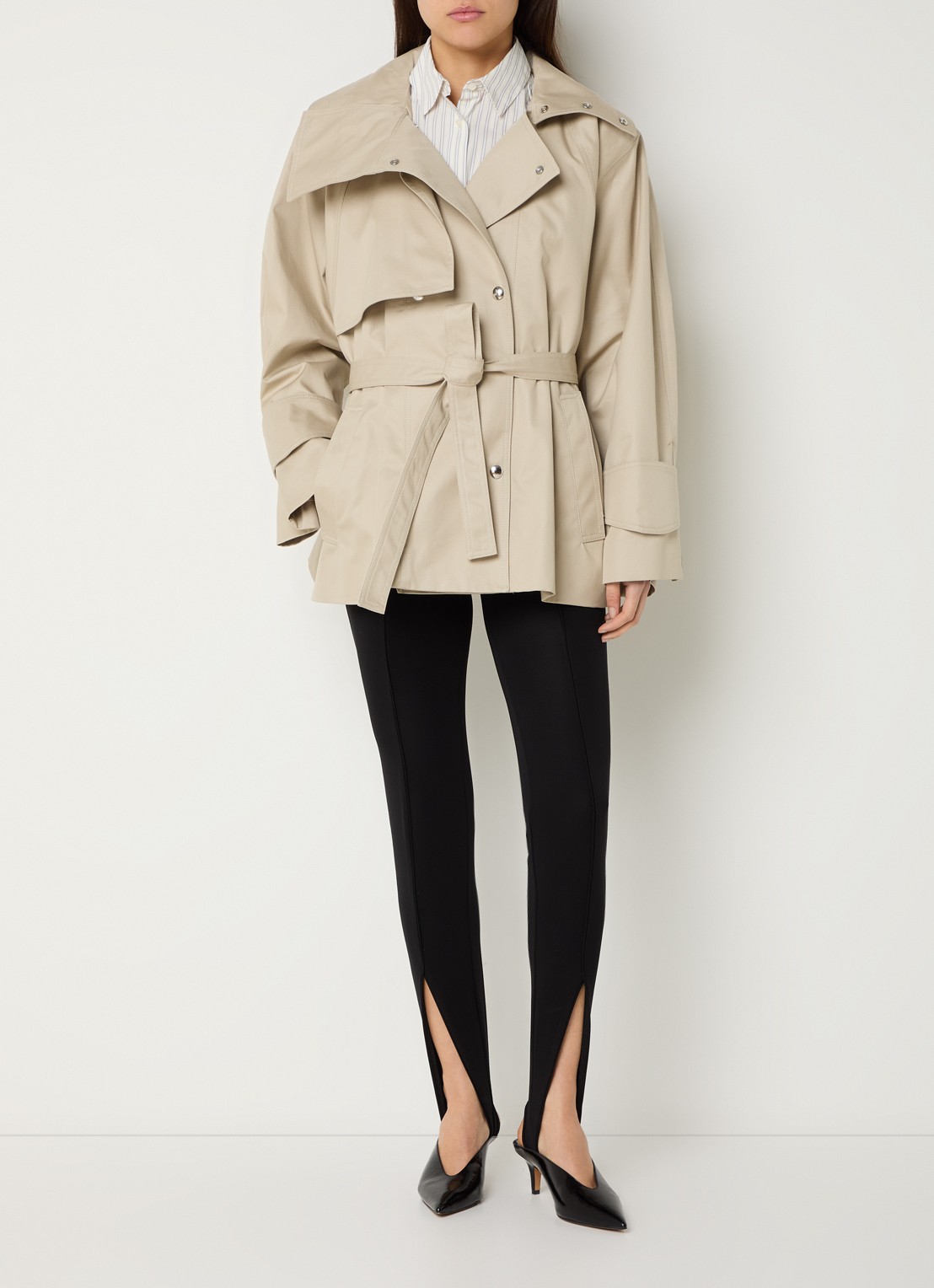 IRO Ralya trenchcoat met steekzakken - voorkant 4 beige