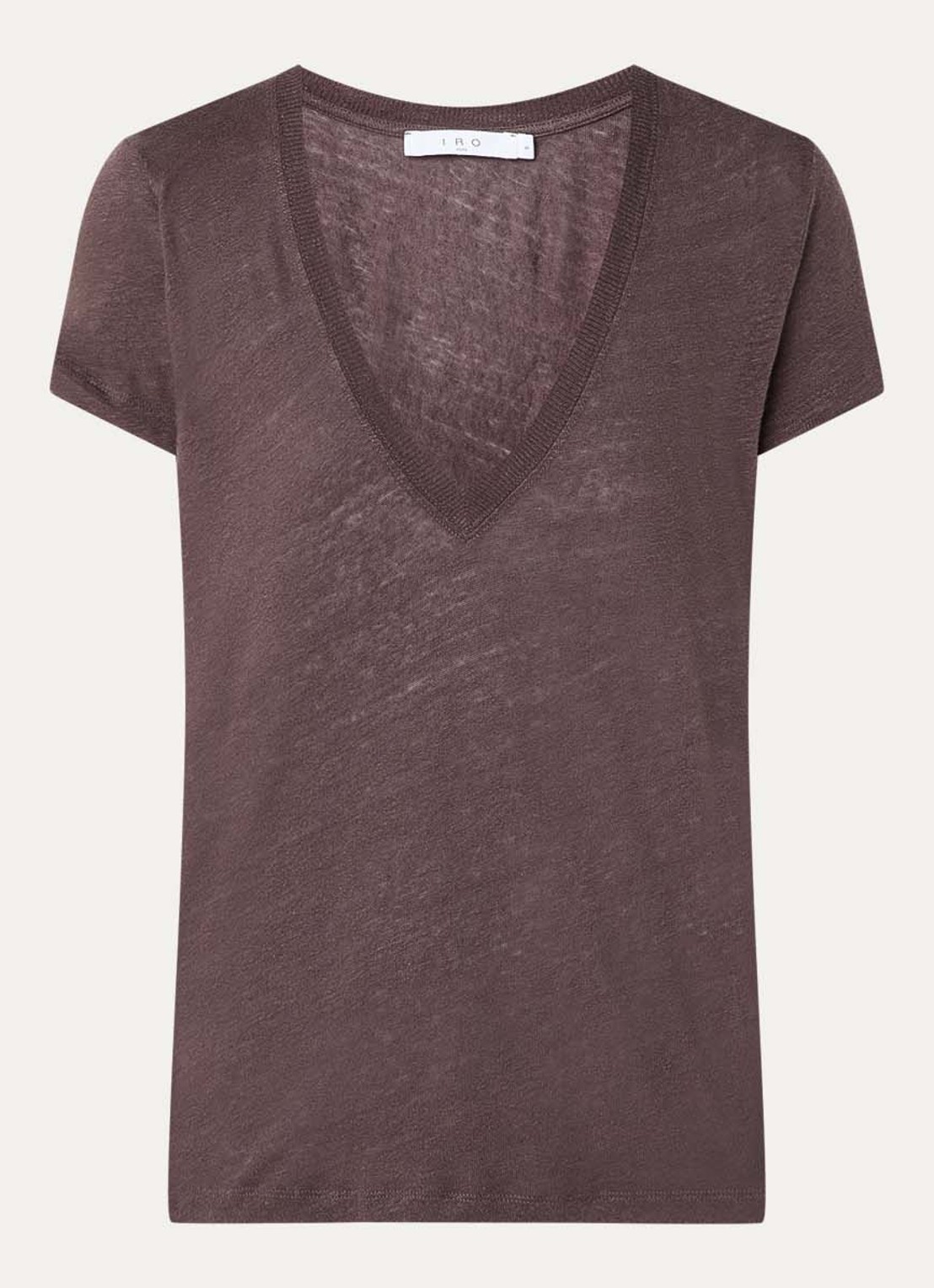 IRO Rodeo T-shirt met V-hals - voorkant 2 bruin