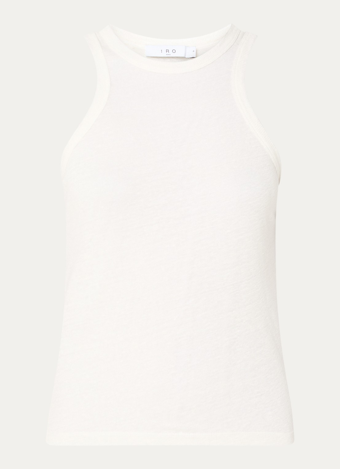 IRO Safrina semi-transparante tanktop van linnen - voorkant 2 gebroken wit