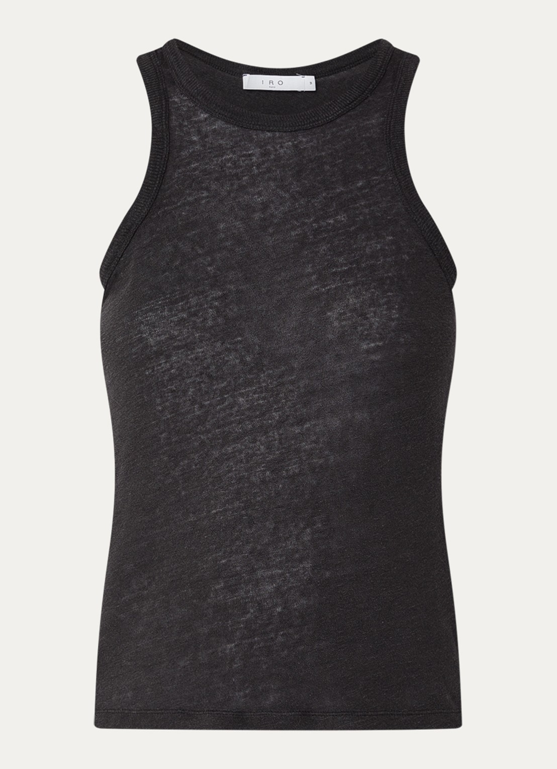 IRO Safrina tanktop van linnen - voorkant 2 zwart