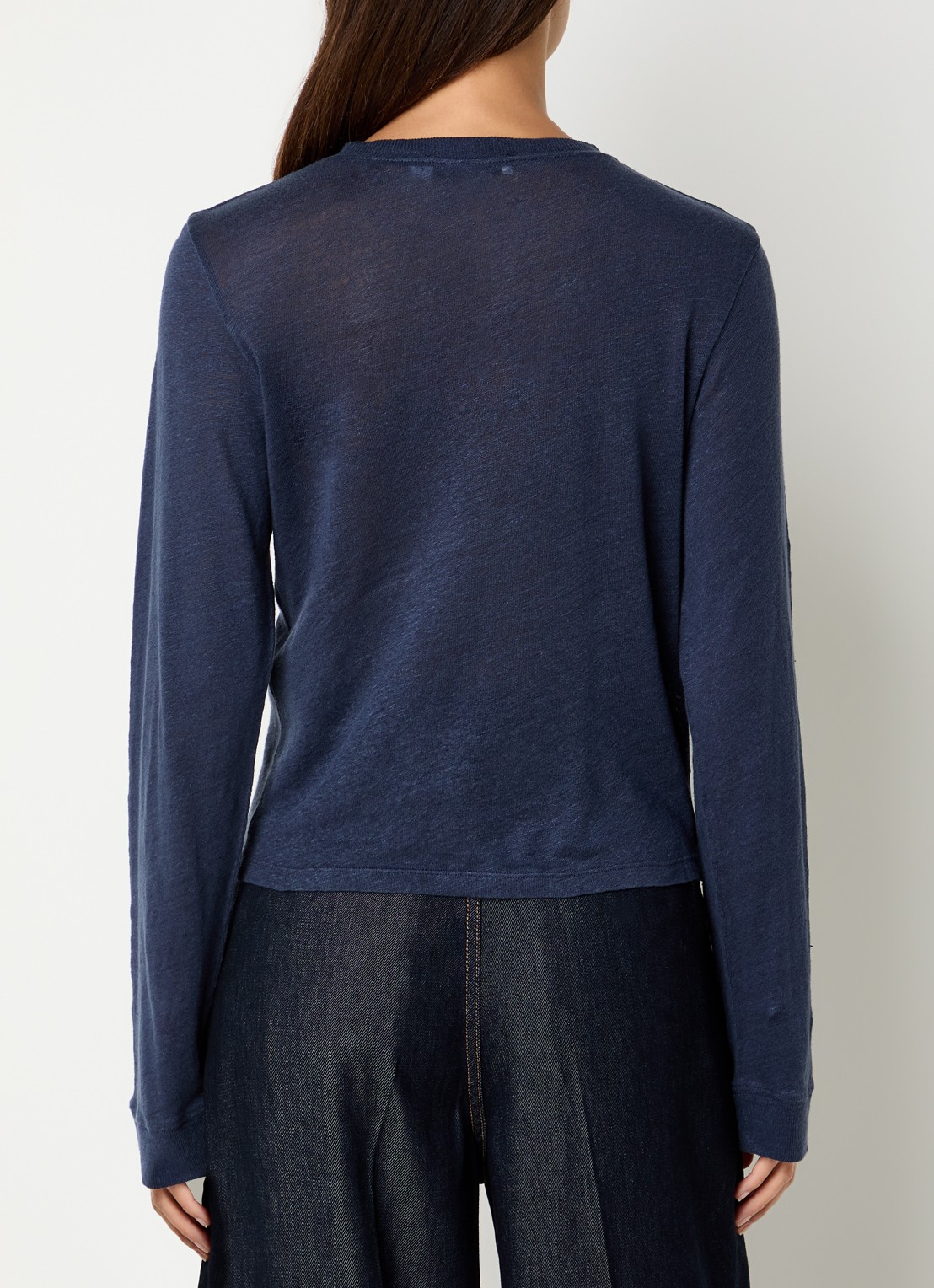 IRO Selhy fijngebreide pullover van linnen - achterkant 2 donkerblauw