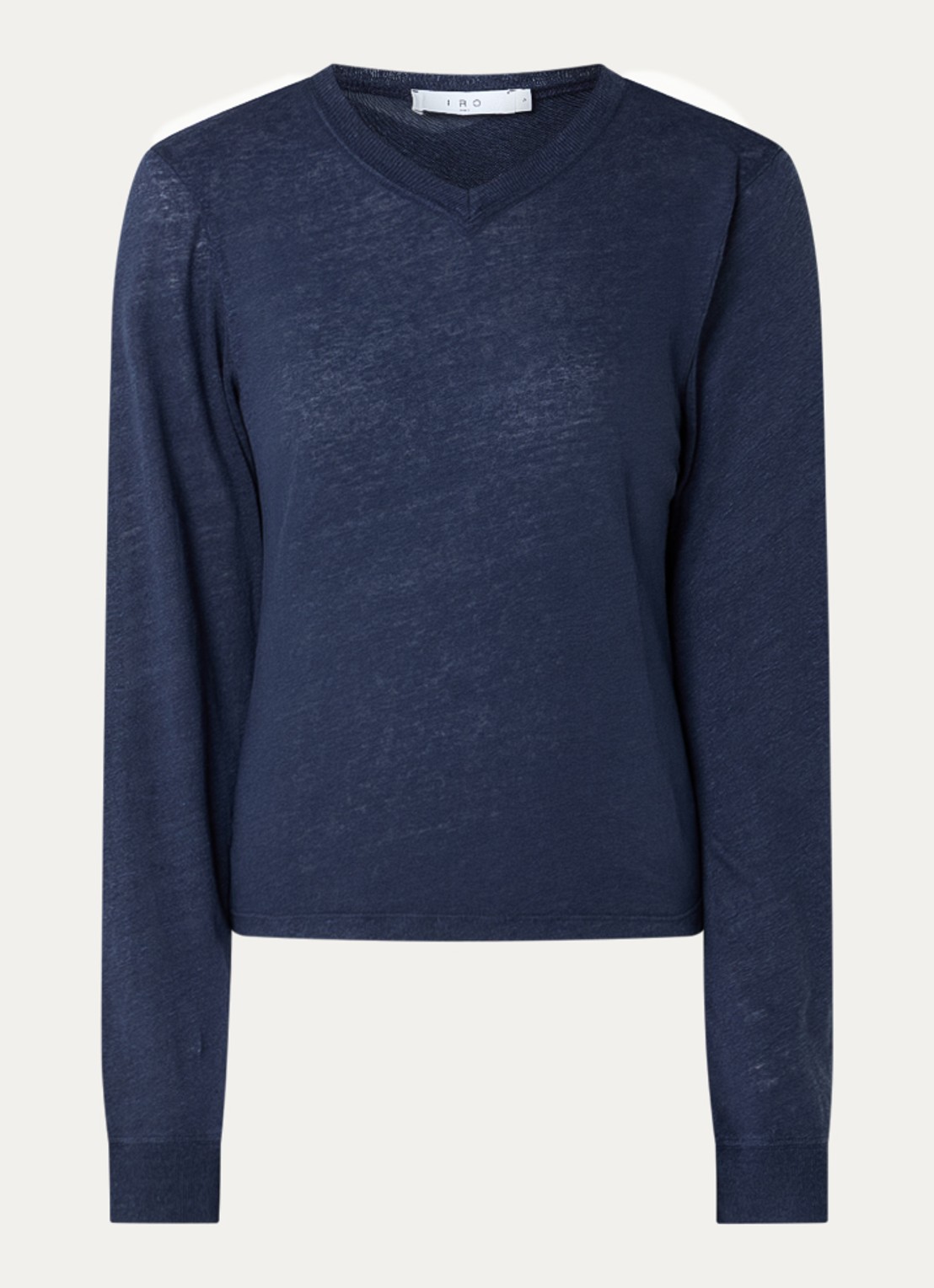 IRO Selhy fijngebreide pullover van linnen - voorkant 3 donkerblauw