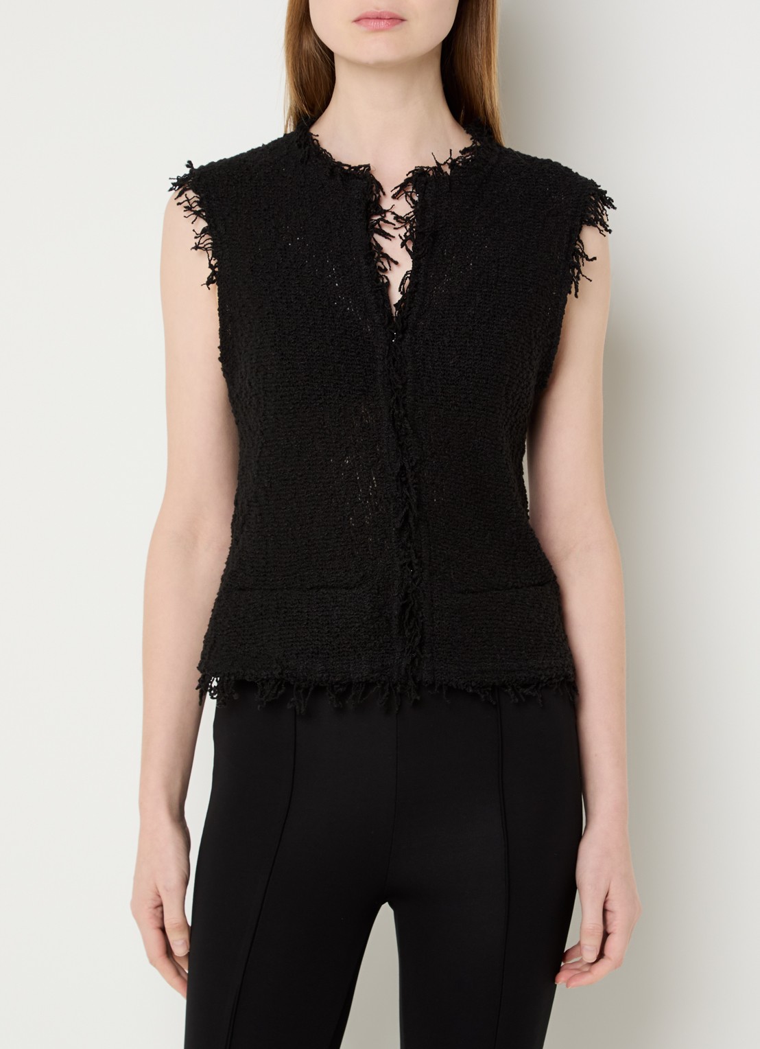 IRO Shanny grofgebreid gilet - detail 2 zwart