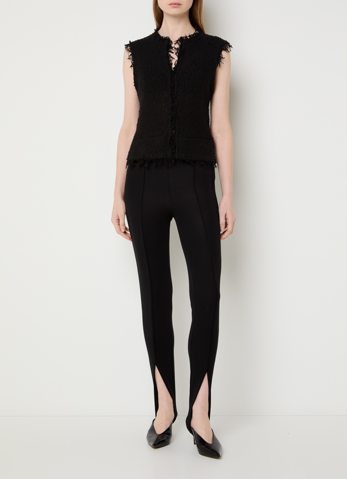 IRO Shanny grofgebreid gilet - voorkant 4 zwart