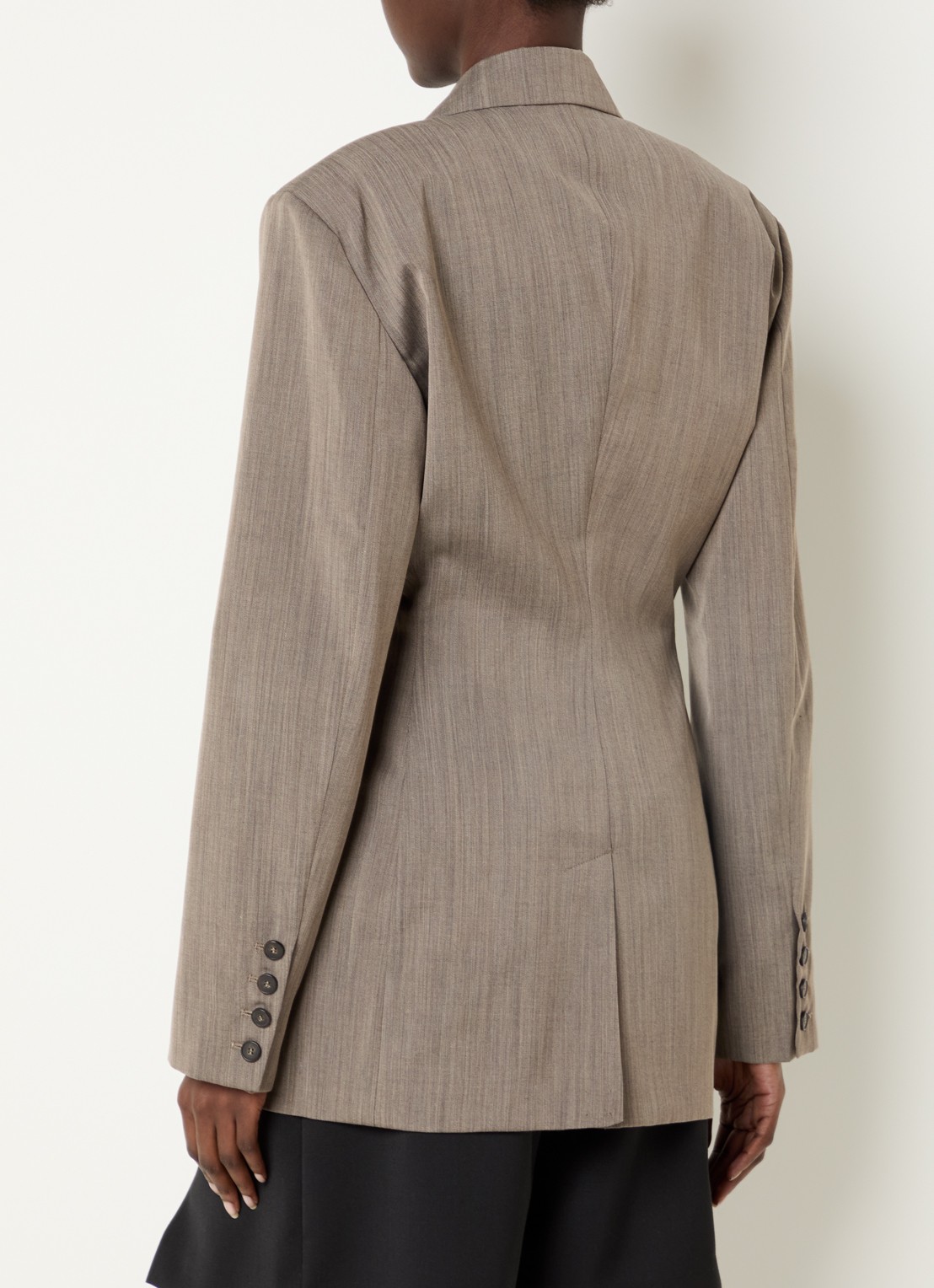 IRO Sunrise double-breasted blazer in wolblend - achterkant lichtbruin