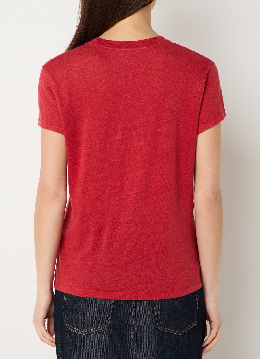 IRO Third T-shirt met ronde hals - achterkant rood