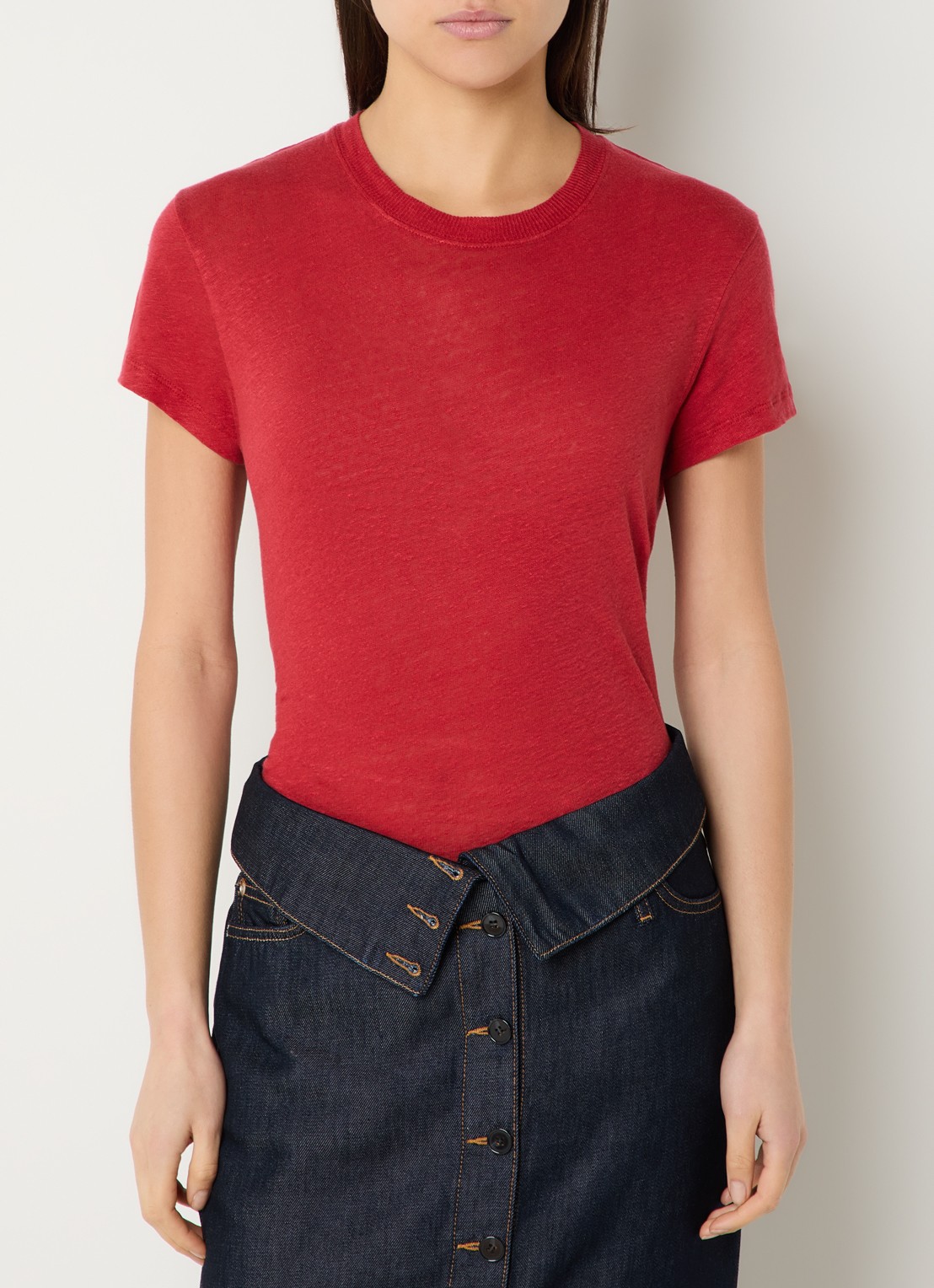 IRO Third T-shirt met ronde hals - detail 4 rood