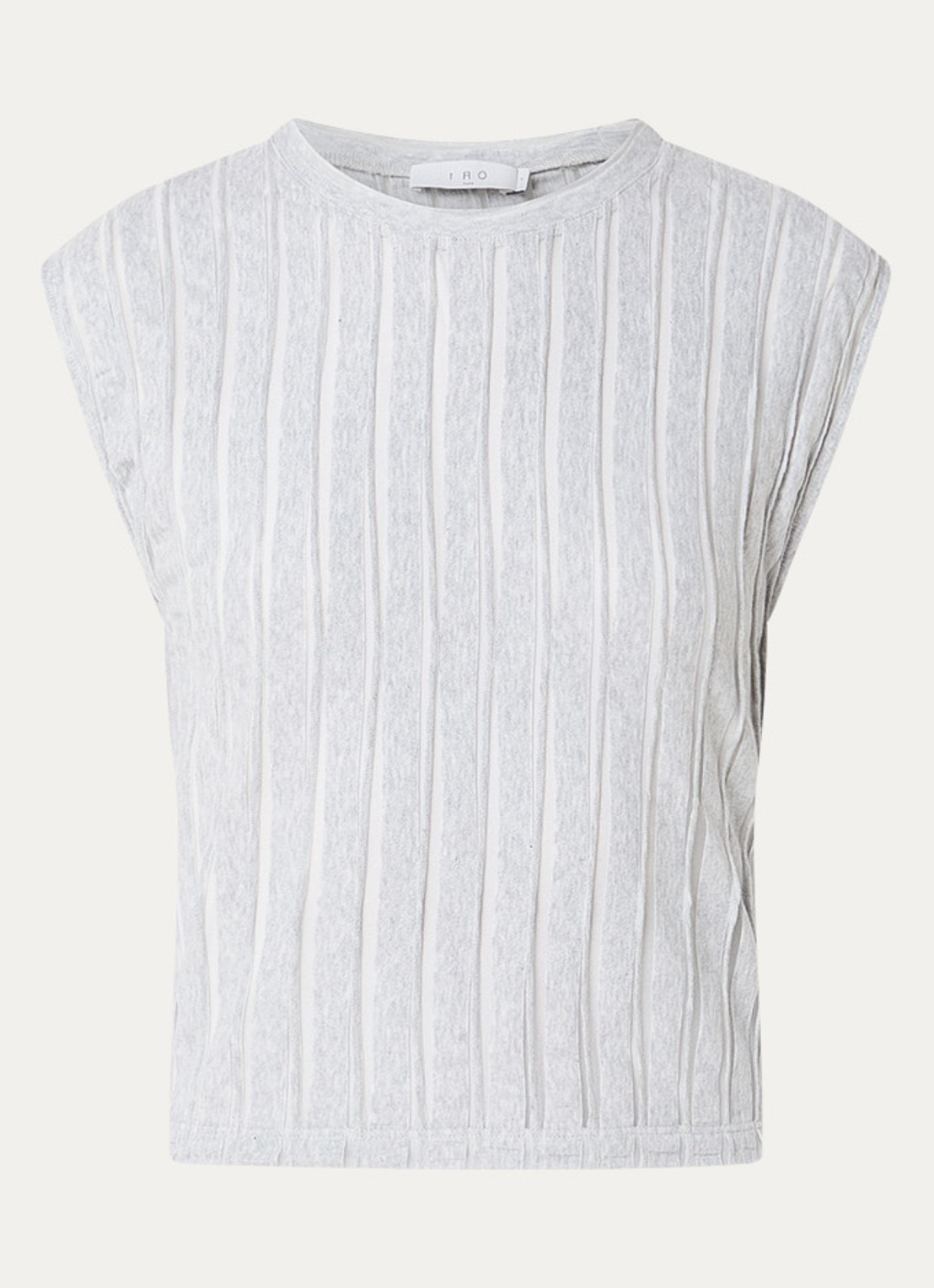 IRO Uzelie semi-transparante tanktop met ronde hals - voorkant lichtgrijs