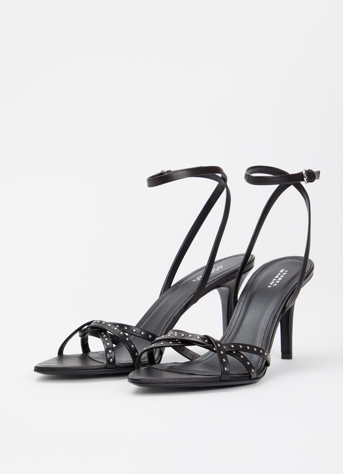 Isabel Marant Adole sandalette van lamsleer met studs - detail 4 zwart
