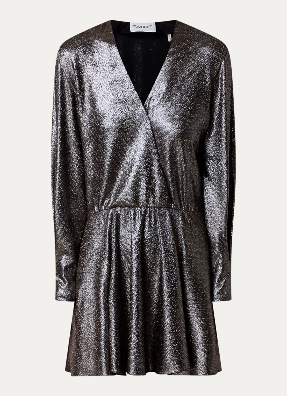 Isabel Marant Alexane mini jurk met lurex - voorkant 4 zwart