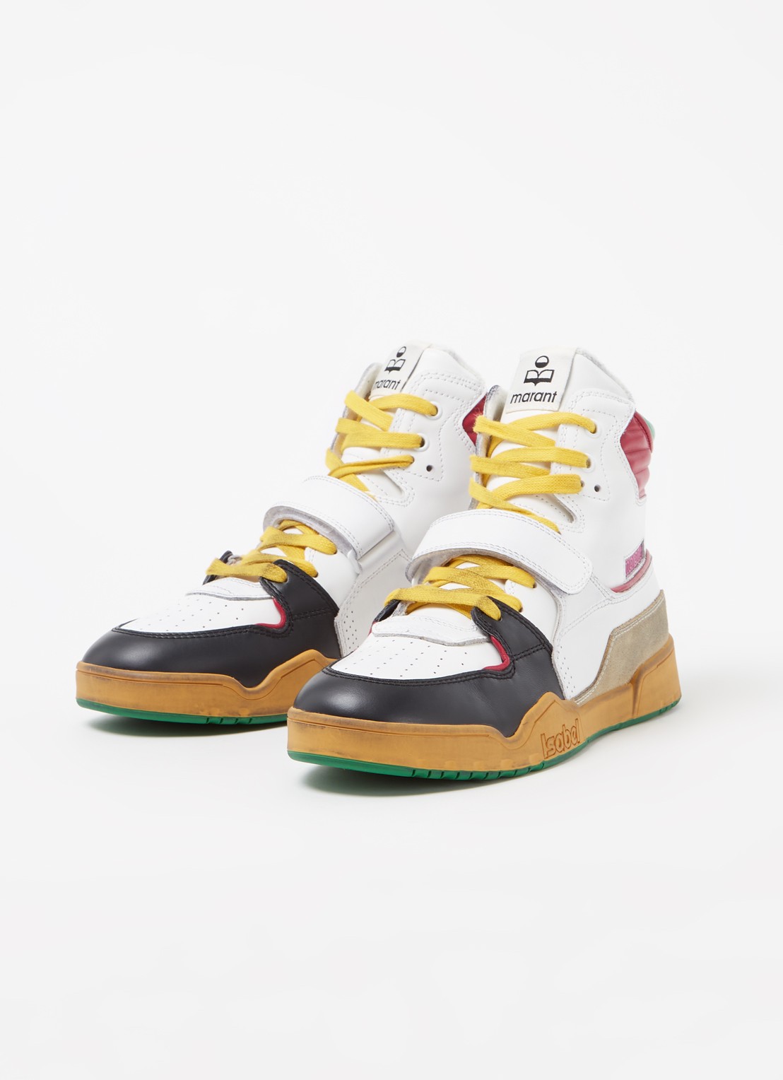 Isabel Marant Alsee sneaker van leer met suède details - detail 3 wit