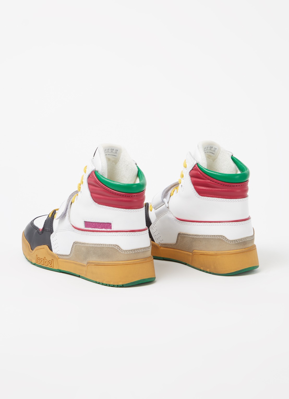 Isabel Marant Alsee sneaker van leer met suède details - detail 4 wit