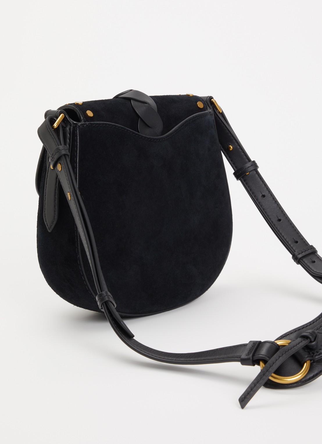 Isabel Marant Altay crossbodytas van kalfssuède - achterkant 6 zwart