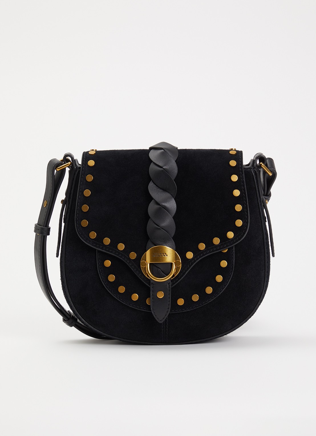 Isabel Marant Altay crossbodytas van kalfssuède - voorkant 5 zwart
