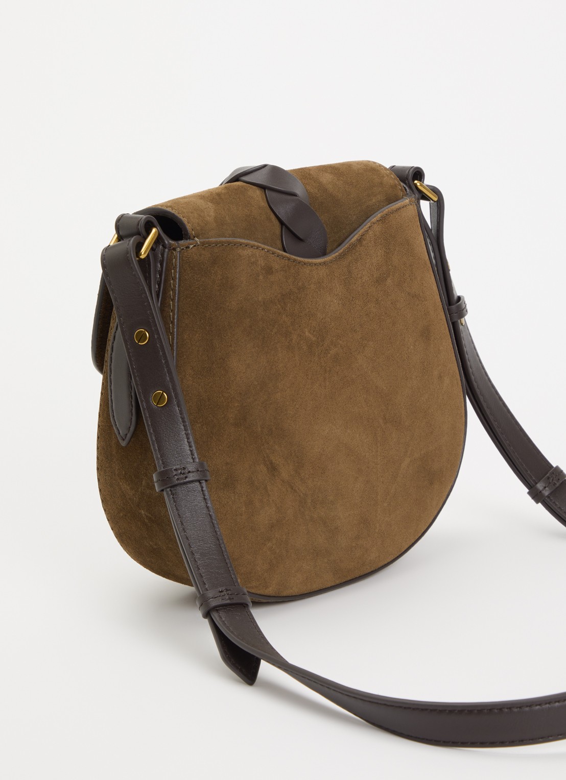 Isabel Marant Altay Small crossbodytas van kalfssuède - achterkant 6 donkerkhaki