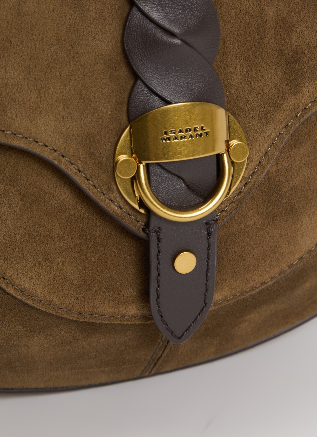 Isabel Marant Altay Small crossbodytas van kalfssuède - detail 3 donkerkhaki