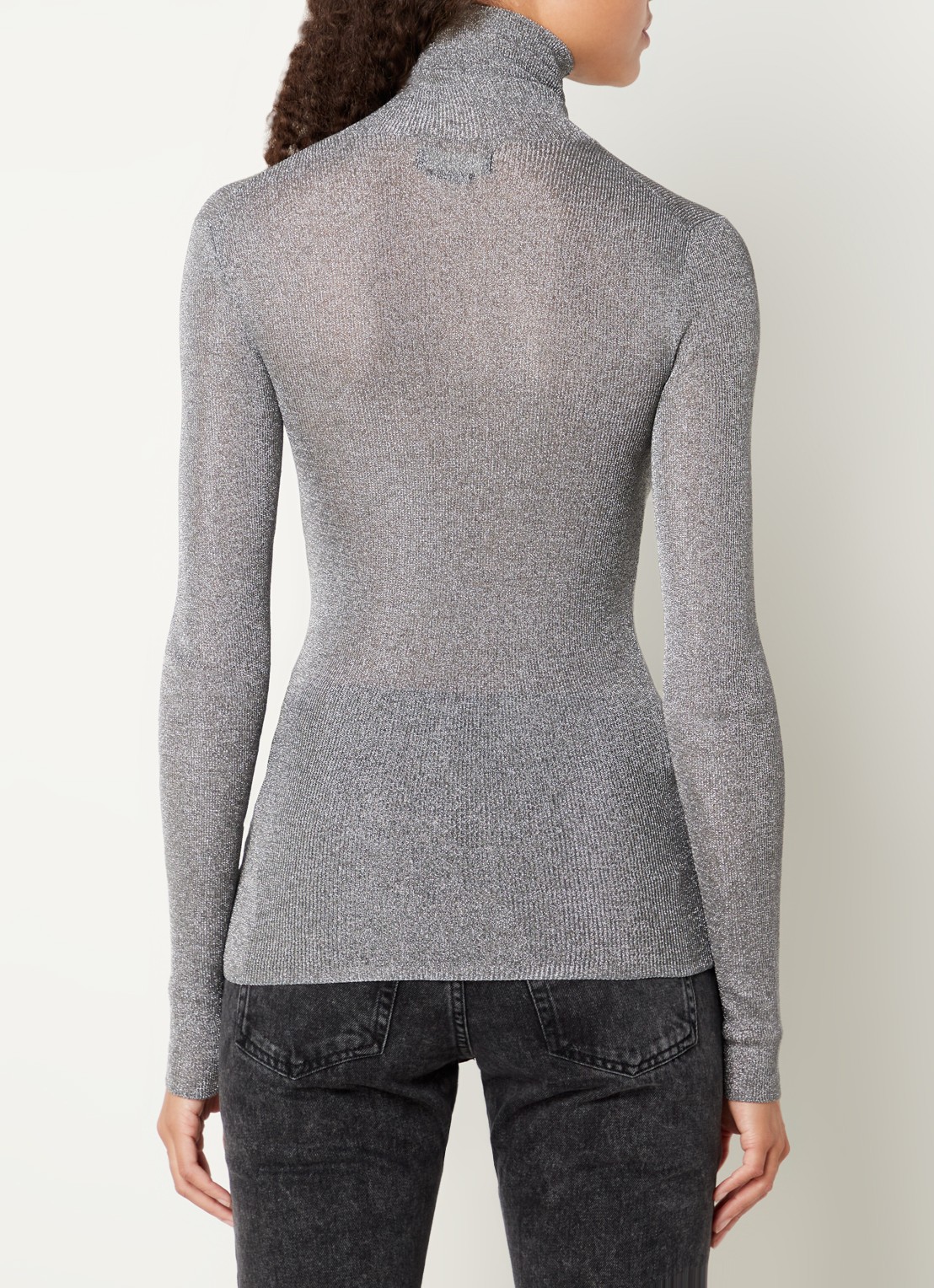 Isabel Marant Anabela semi-transparante fijngebreide top met lurex - achterkant lichtgrijs