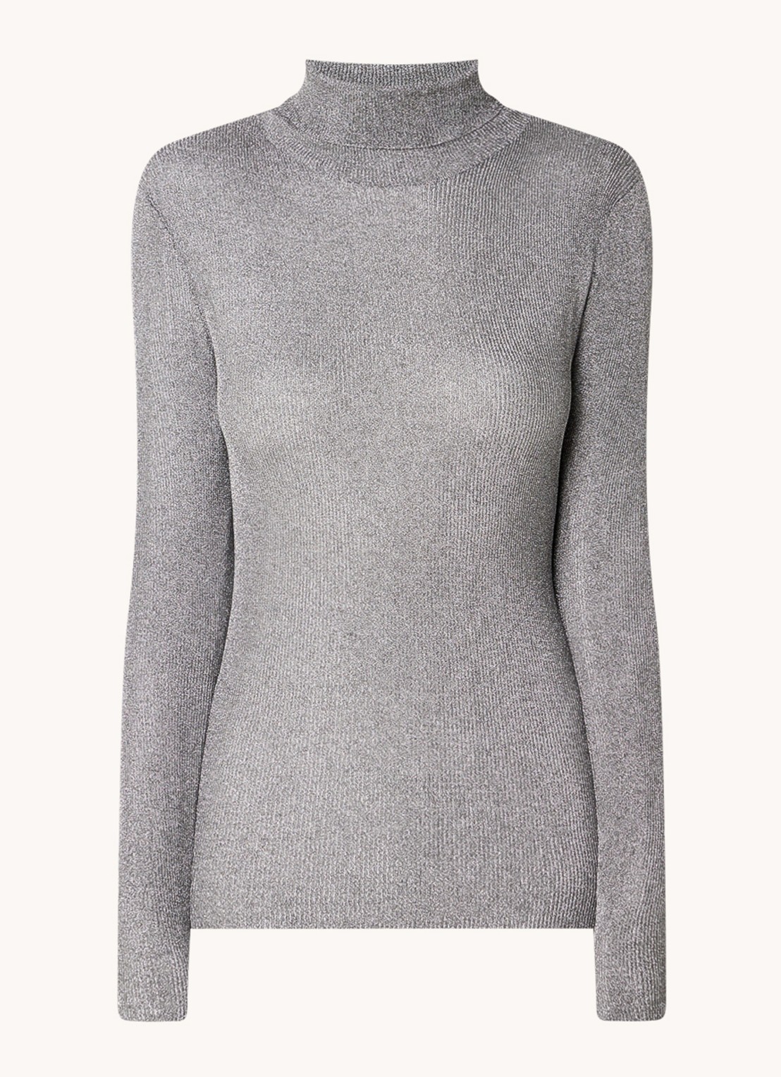 Isabel Marant Anabela semi-transparante fijngebreide top met lurex - voorkant 2 lichtgrijs