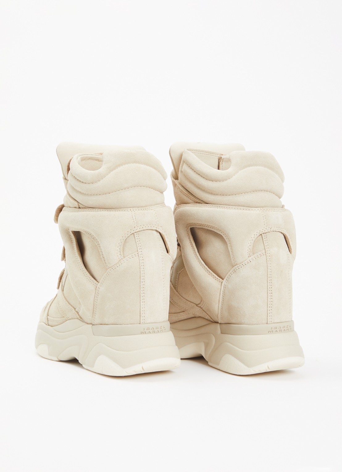 Isabel Marant Balskee sneakerwedge van suède - achterkant 6 beige