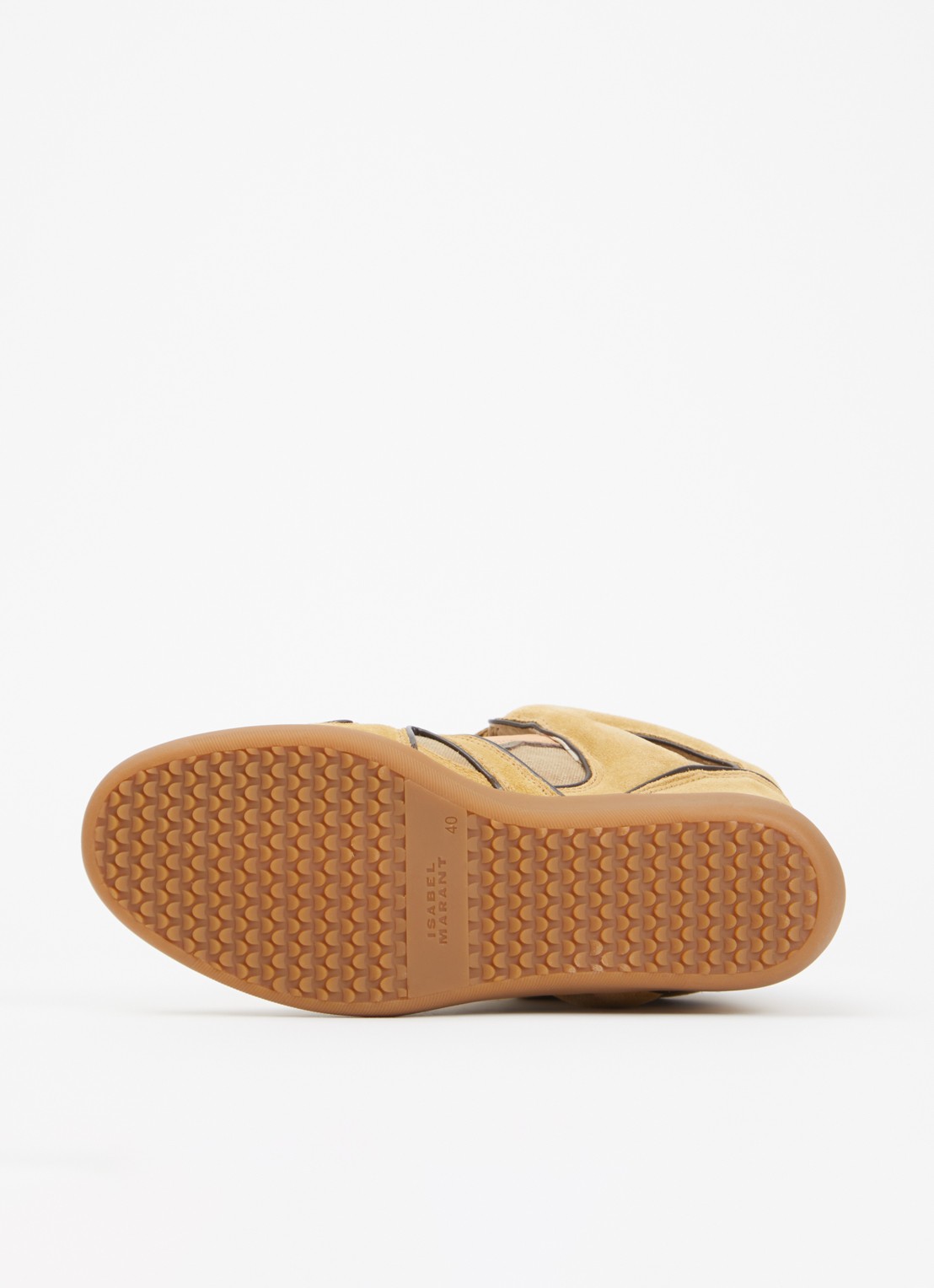 Isabel Marant Bekett sneakerwedge van kalfssuède - detail 5 khaki
