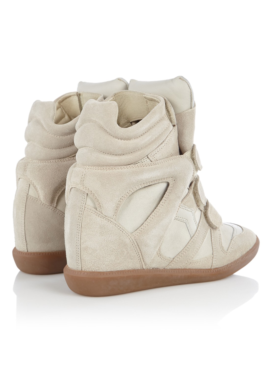 Isabel Marant Bekett sneakerwedge van suède - detail 4 ivoor